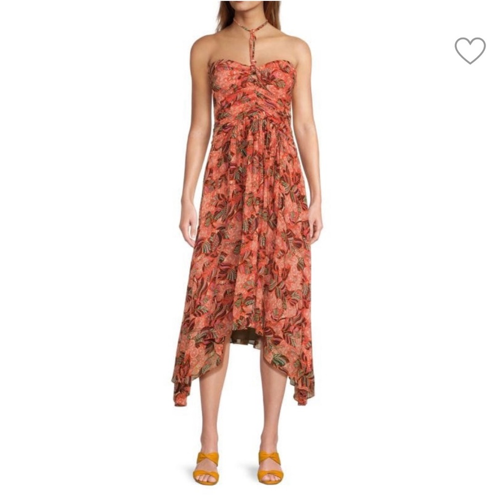 A.L.C. Violet Floral Midi Dress Size 12 - Picture 2 of 10